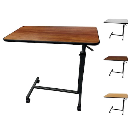 Proheal Medical Overbed Table, Wheels & Adjustable Height - Cherry Over Bed Table for Home or Hospital PH-16210H